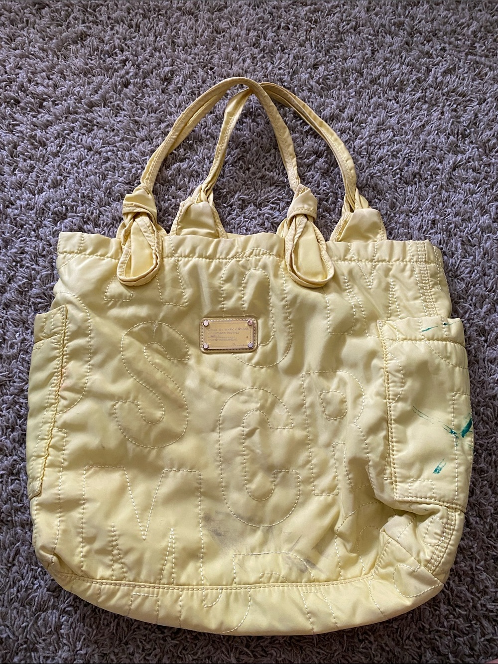 Marc by Marc Jacobs Yellow Quilted Tote Bag